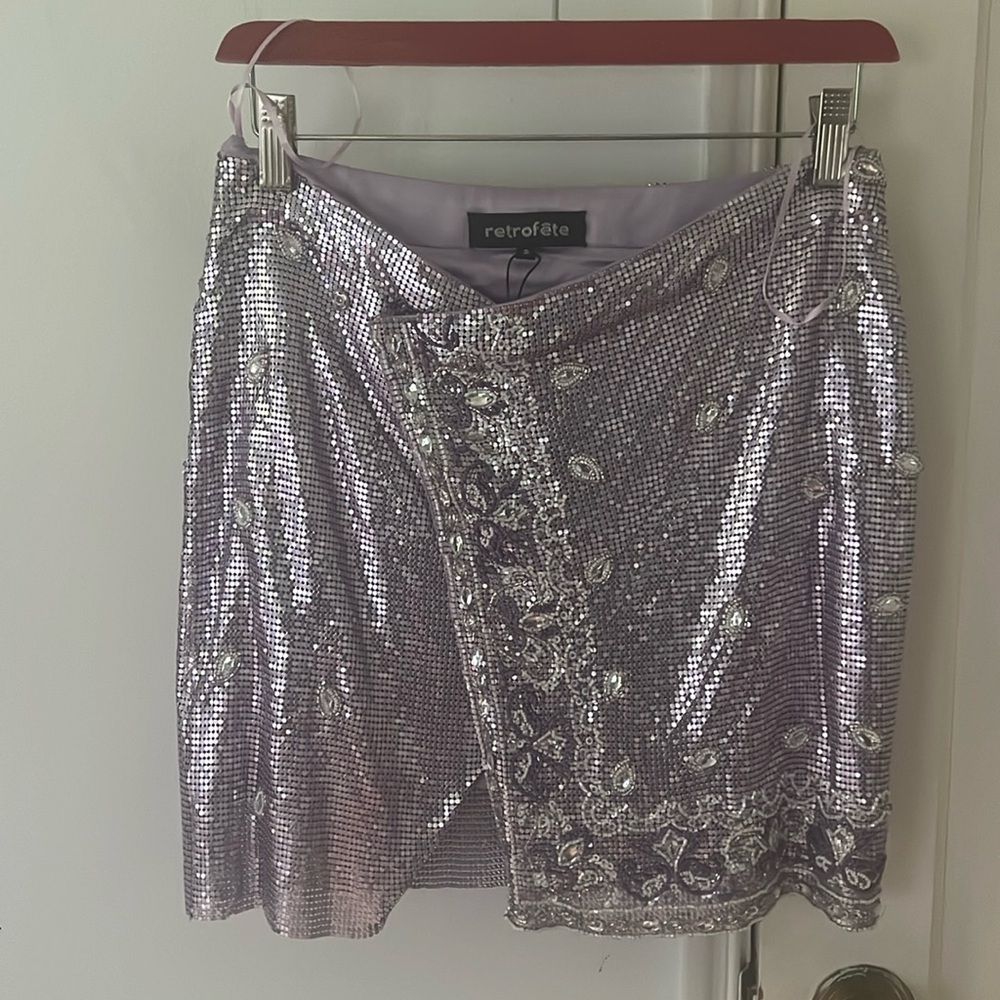 Retrofete Milo’s Malta Metallic rhinestone skirt